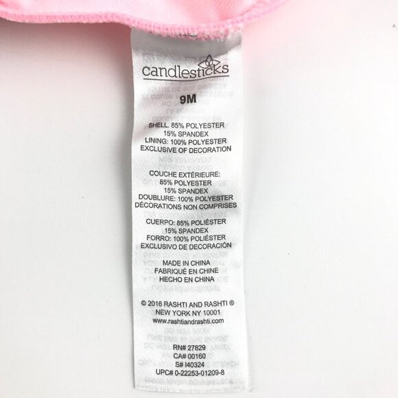 Candlesticks Infant Pink Peacock One Piece Swimsuit Size 9 Months - Picture 5 of 5